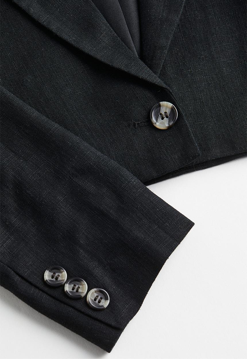 H&M - Cropped blazer - black
