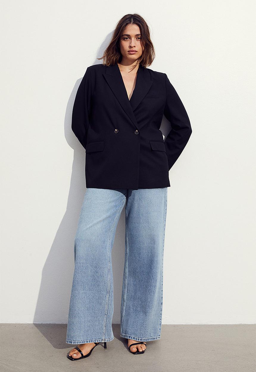 H&M - Double-breasted blazer - black