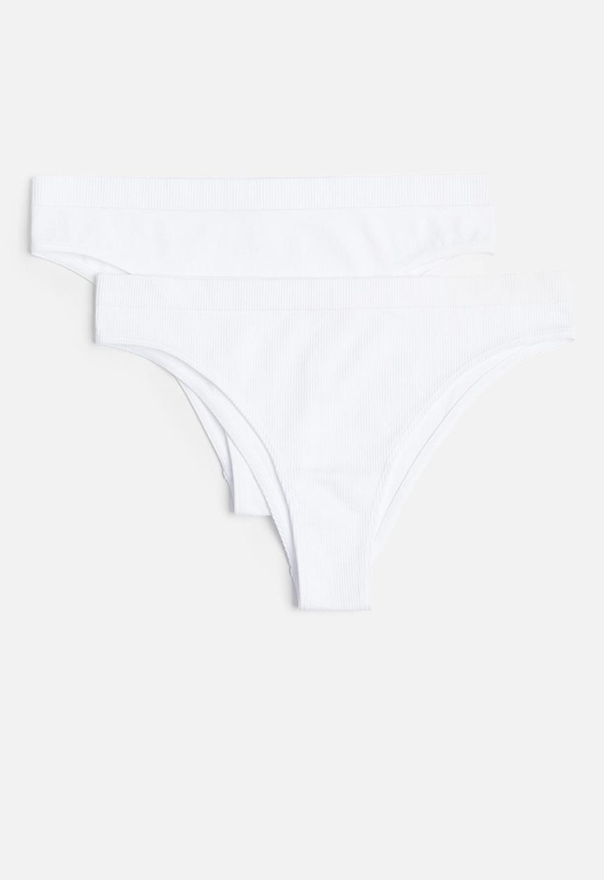H&M - 2-pack jersey brazilian briefs - white