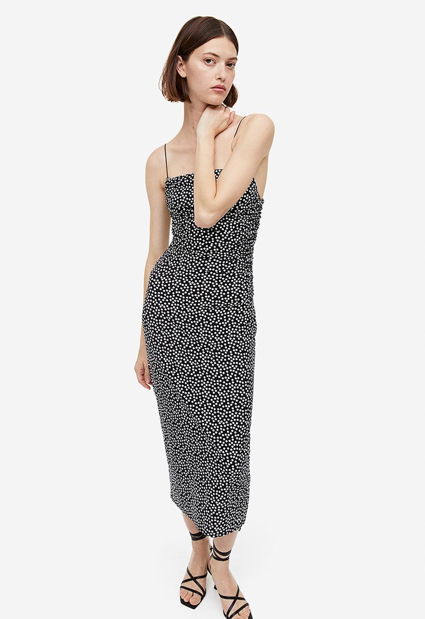 H&M - Draped bodycon dress - black