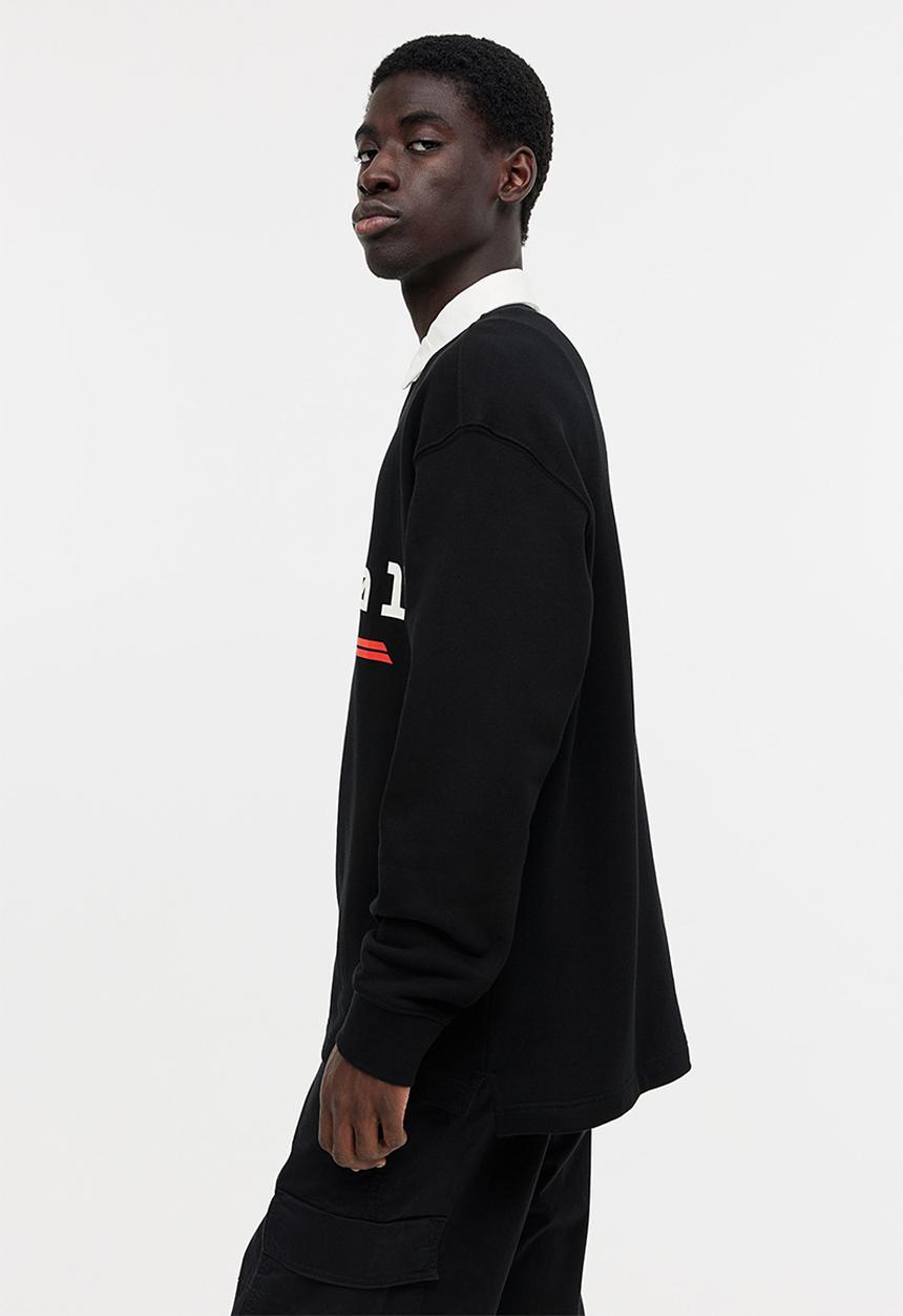 H&M - Relaxed fit printed polo shirt - black