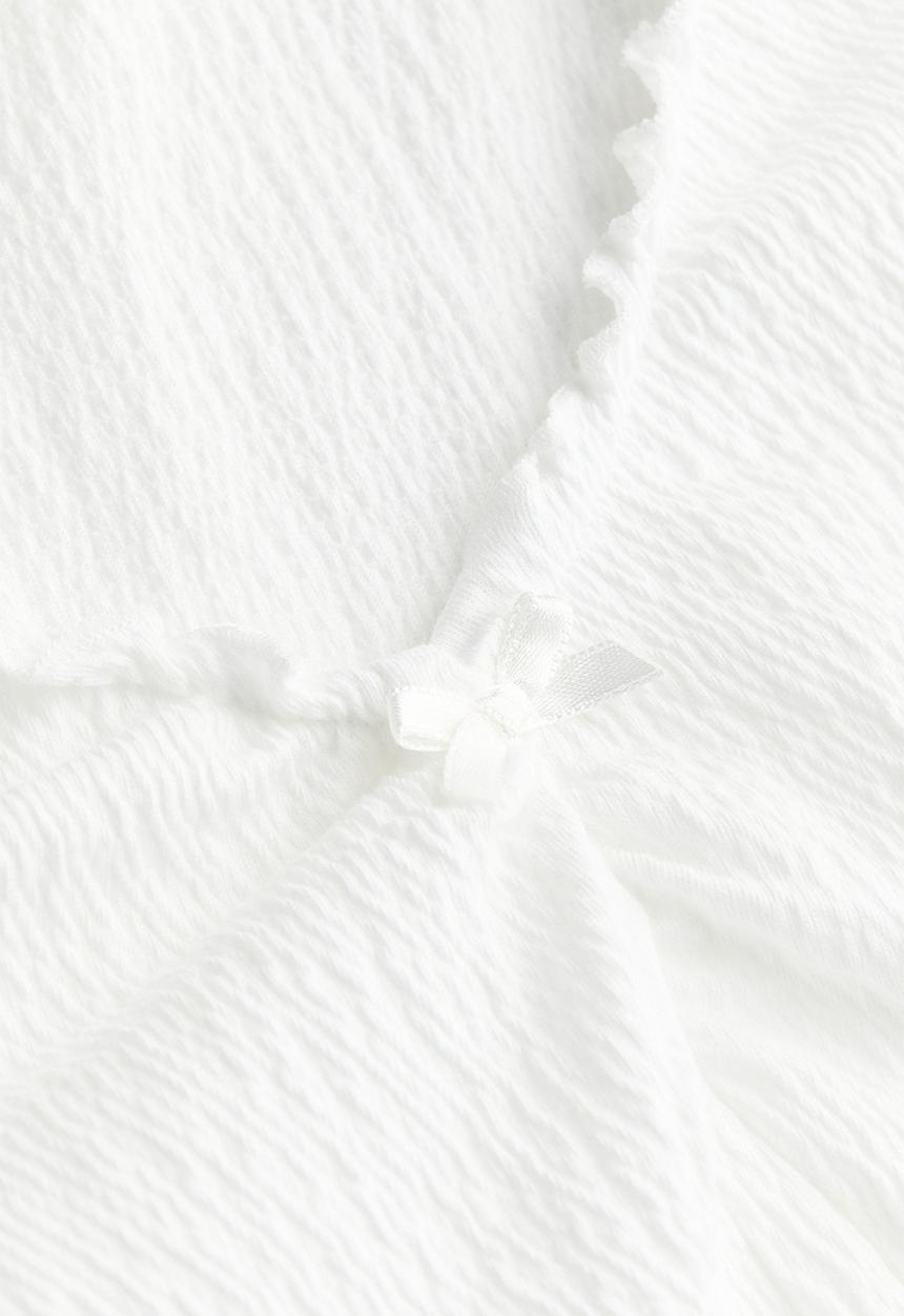 H&M - Crinkled jersey top - white
