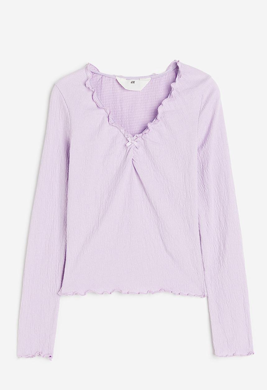 H&M - Crinkled jersey top - purple