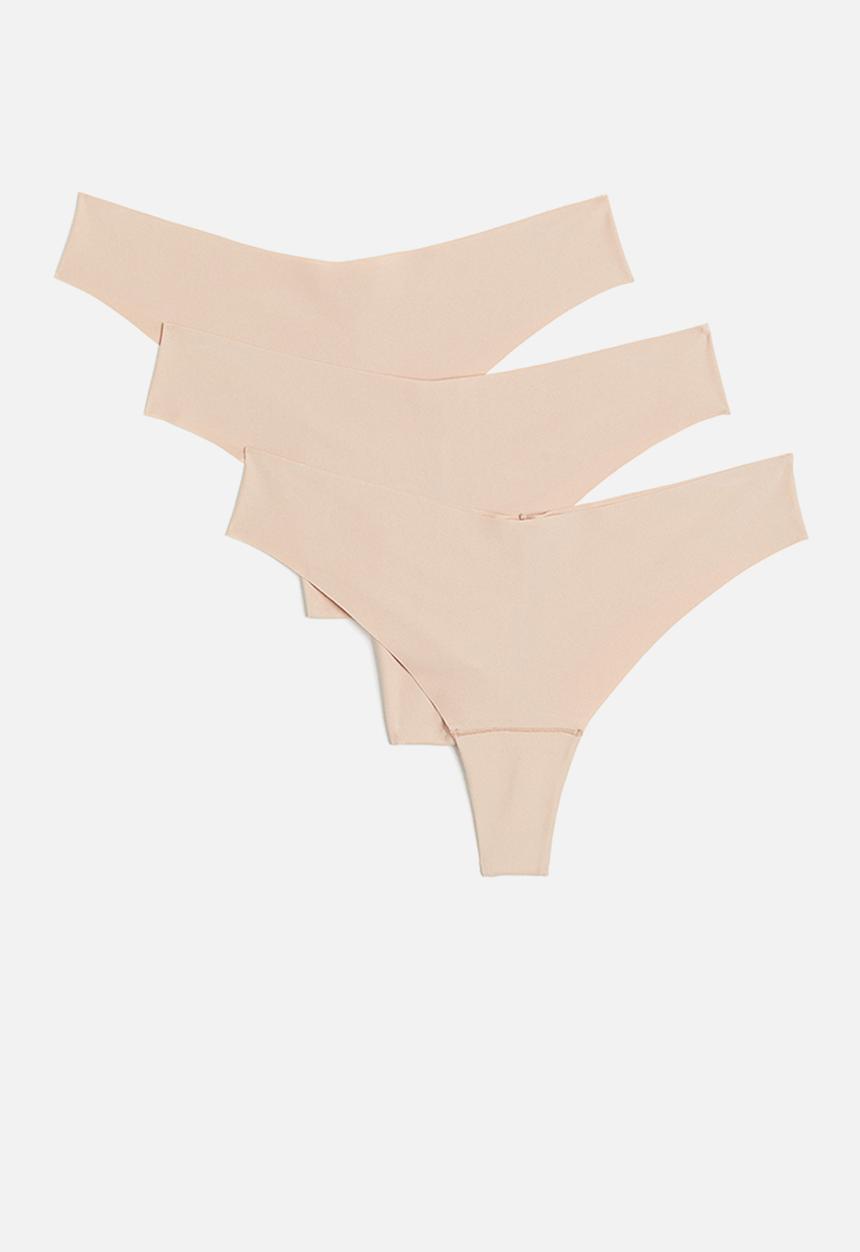 H&M - 3 Pack invisible brazilian briefs - beige