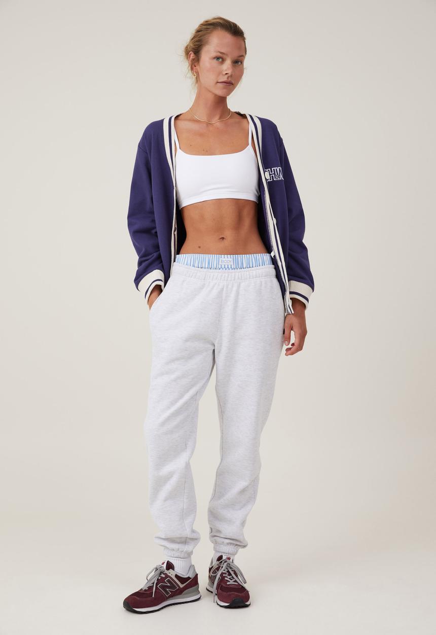 Cotton On - Plush Essential Gym Trackpant - Cloudy Grey Marle