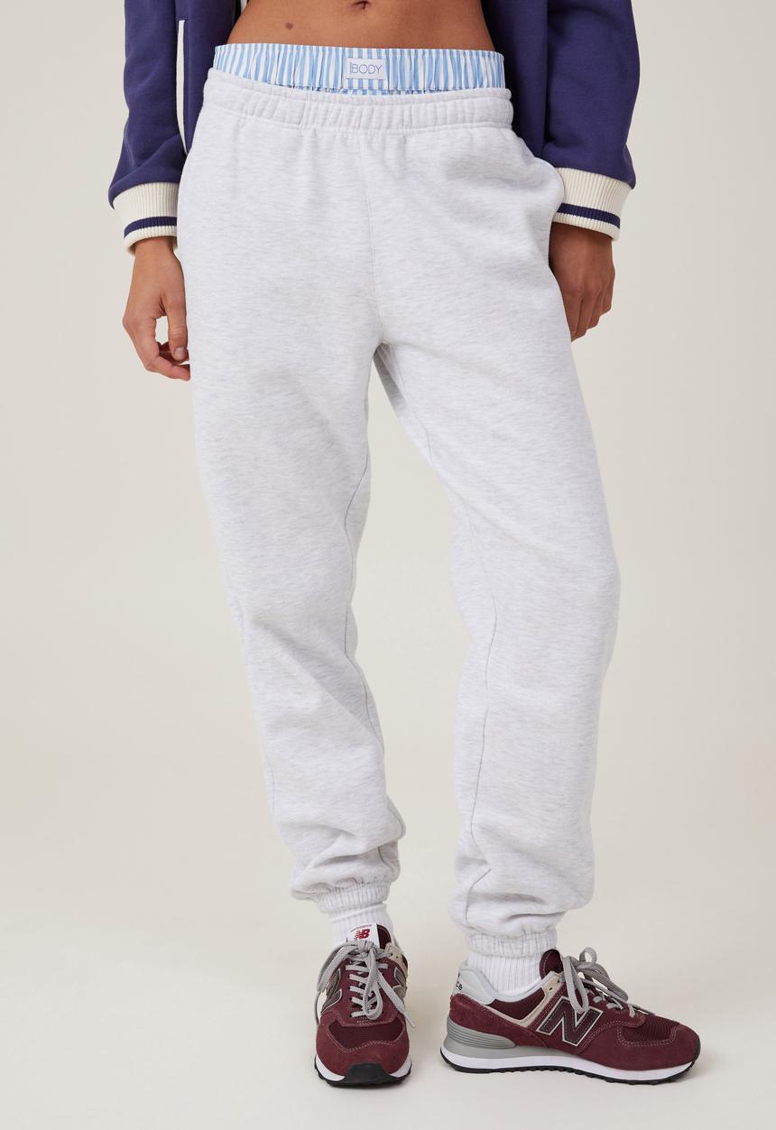 Cotton On - Plush Essential Gym Trackpant - Cloudy Grey Marle
