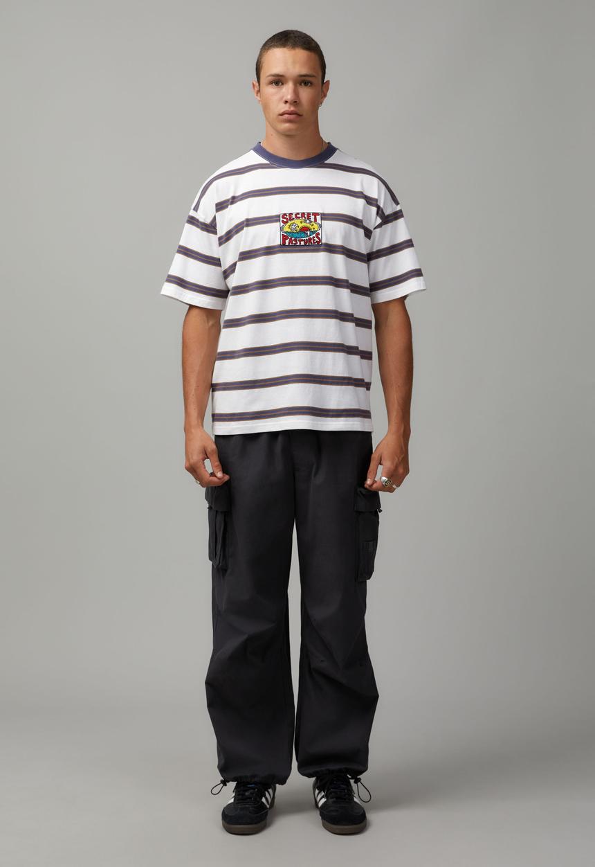 Factorie - Keith haring essential T-shirt - lcn kei navy stripe/keith haring