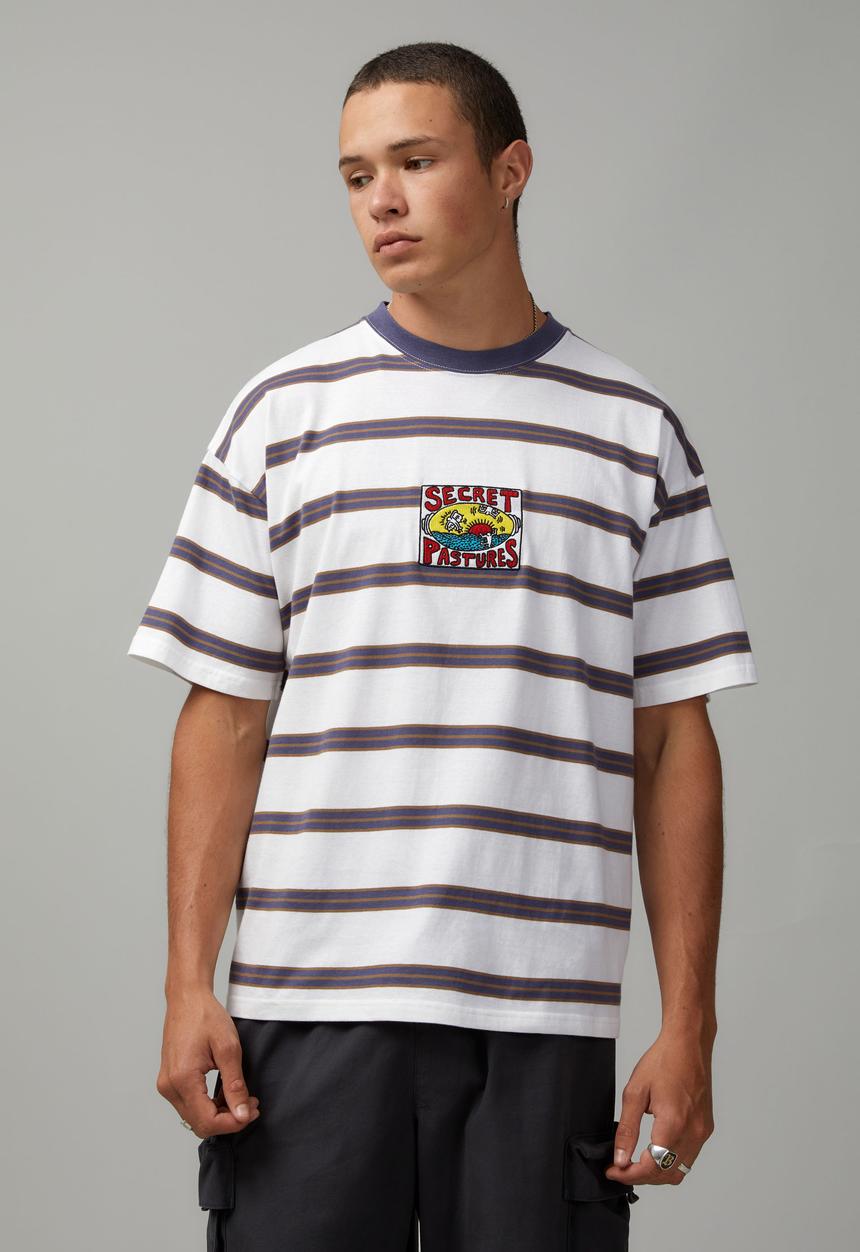 Factorie - Keith haring essential T-shirt - lcn kei navy stripe/keith haring