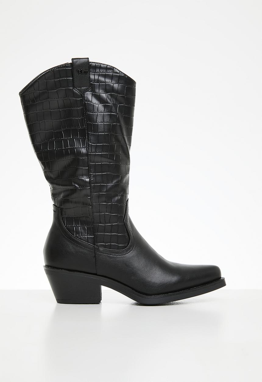 Plum - Nikita western boot - black