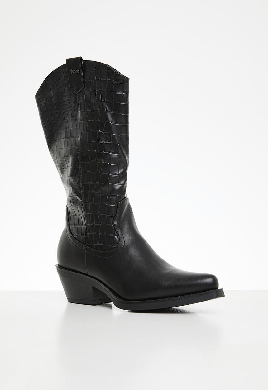 Plum - Nikita western boot - black