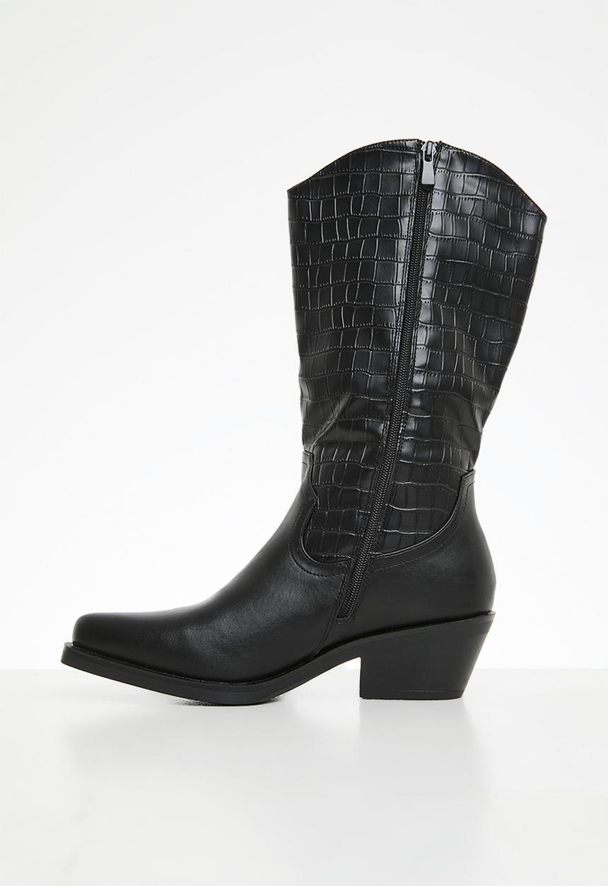 Plum - Nikita western boot - black
