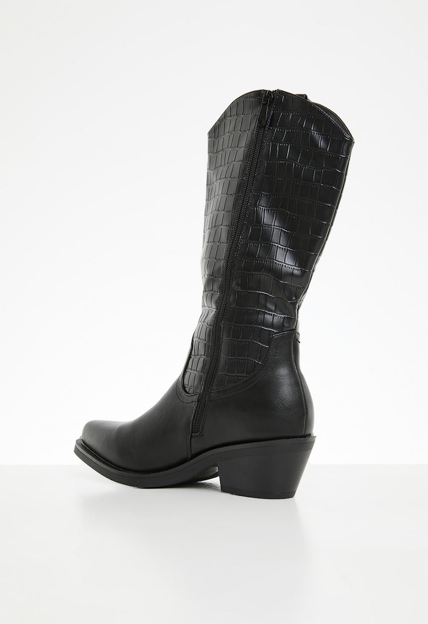 Plum - Nikita western boot - black