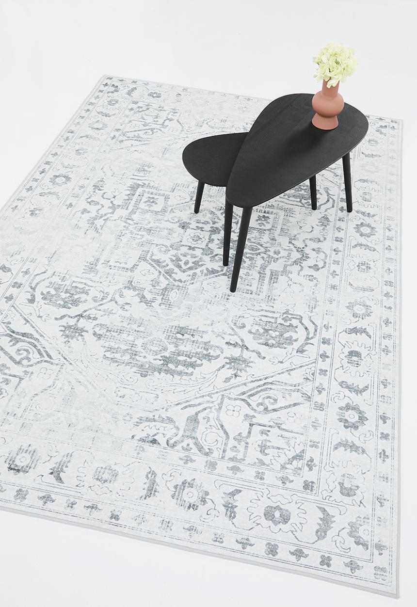 Sixth Floor - Brisbane antique distressed rug - soft grey
