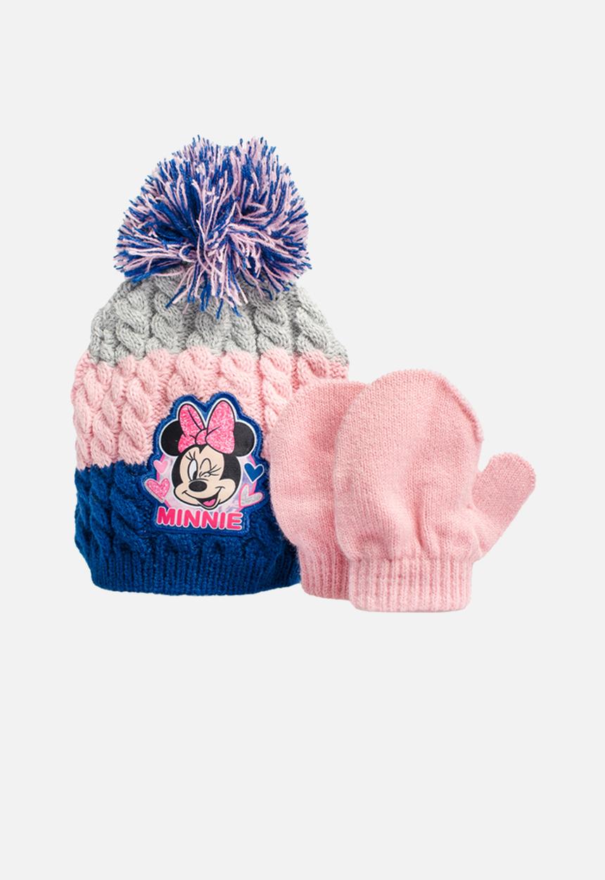 Character Group - Minnie mouse beanie & mittens - pink
