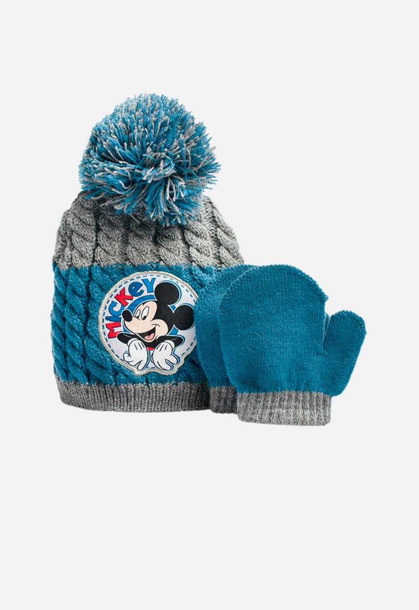 Character Group - Mickey mouse beanie & mittens - blue