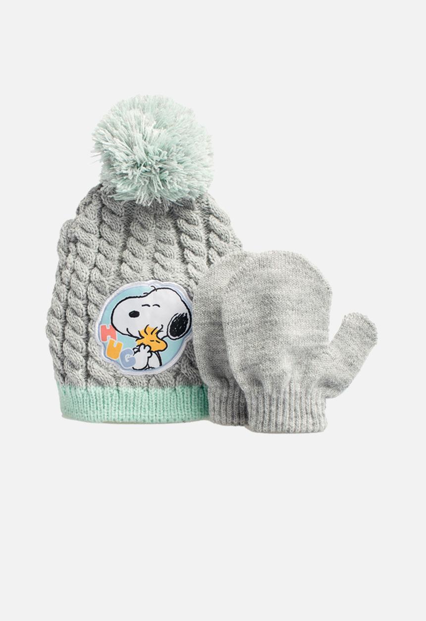 The Character Group (Legacy) - Snoopy beanie & mittens - grey