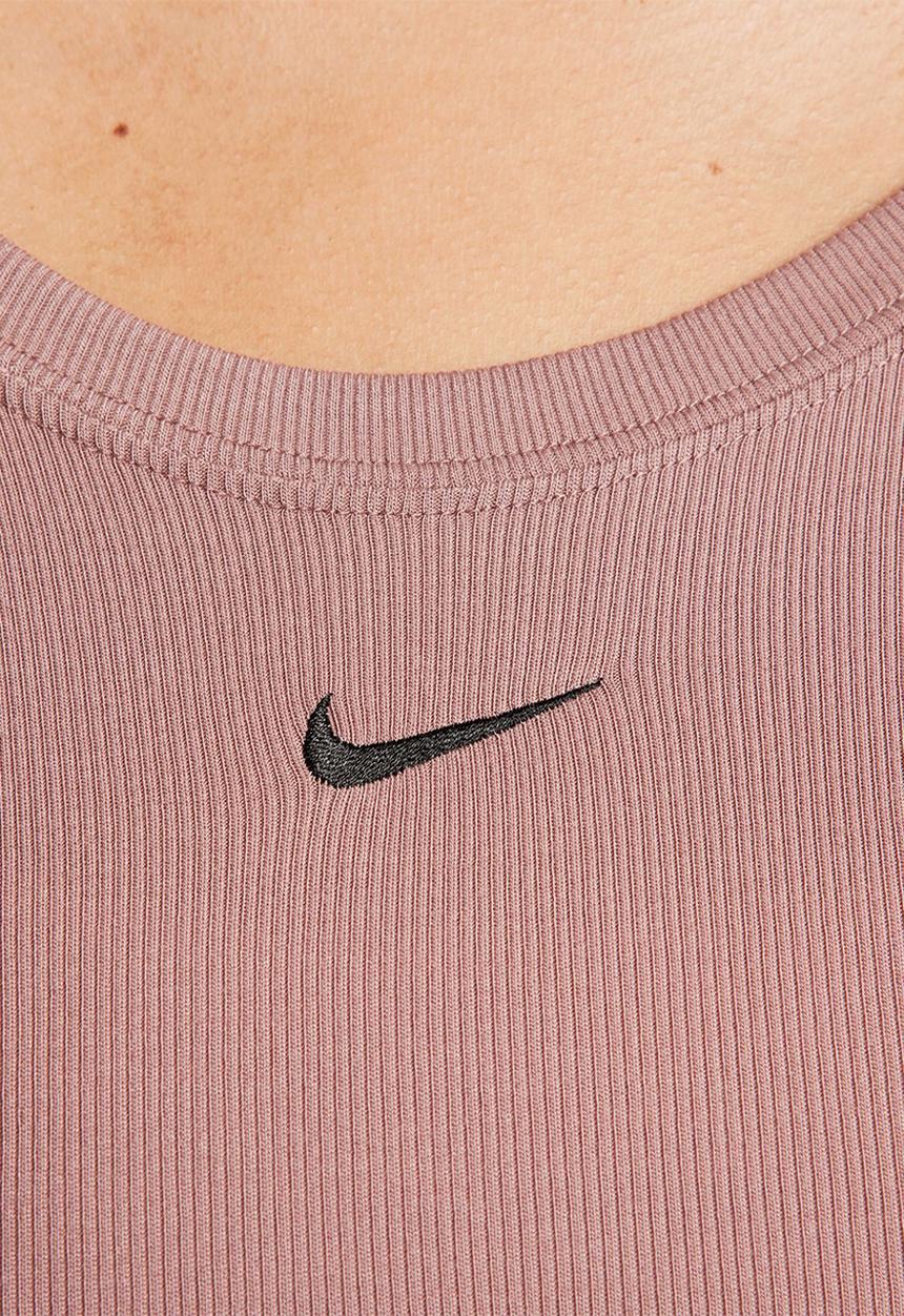 Nike - Nike Plus Chill Rib Top - smokey mauve & black