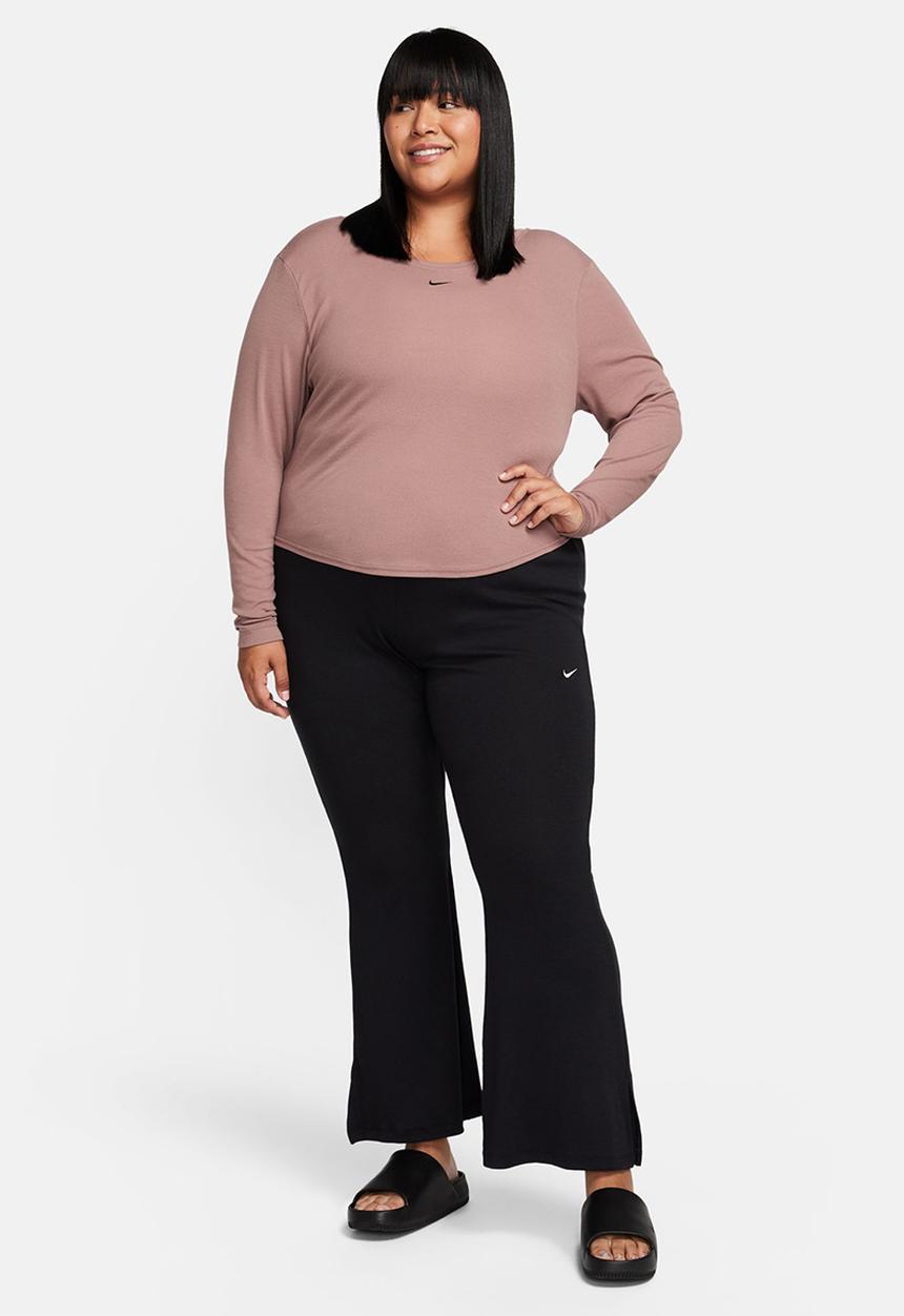 Nike - Nike Plus Chill Rib Top - smokey mauve & black