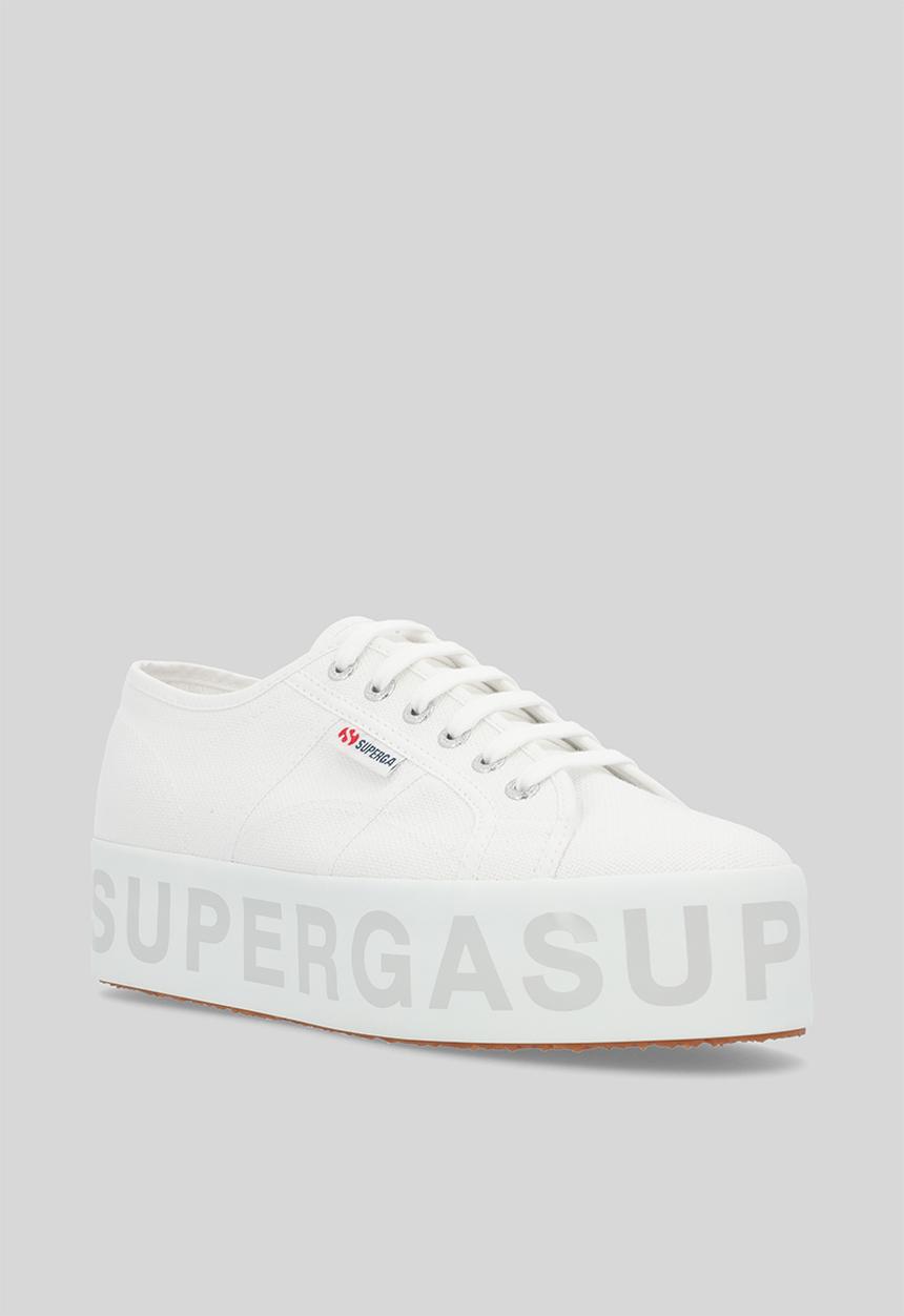 SUPERGA - 2790 Cotl 2790 shiny letters - white grey silver