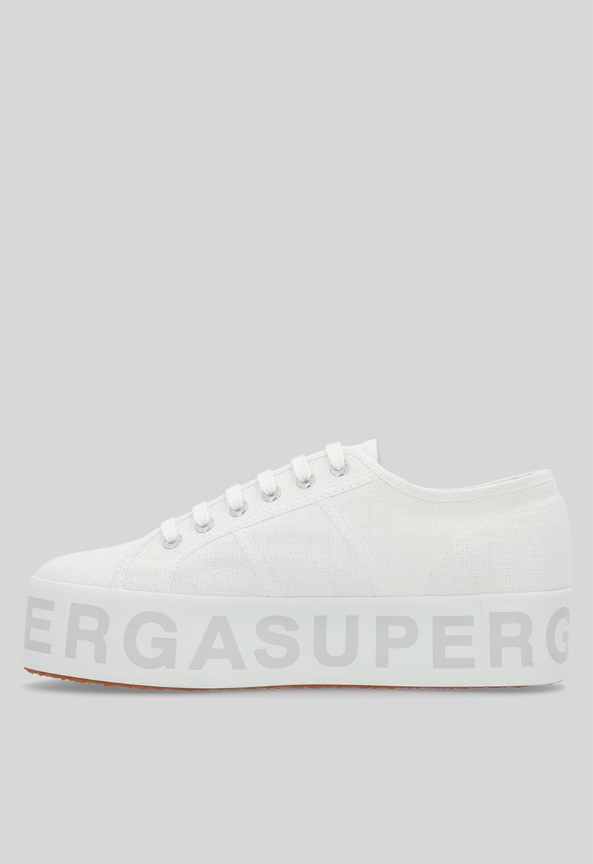 SUPERGA - 2790 Cotl 2790 shiny letters - white grey silver