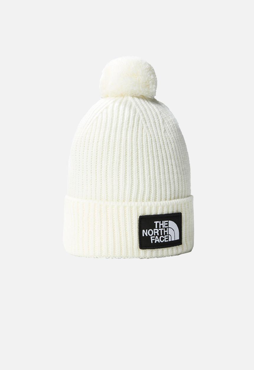 The North Face - Logo Box Pom Beanie - Gardenia White