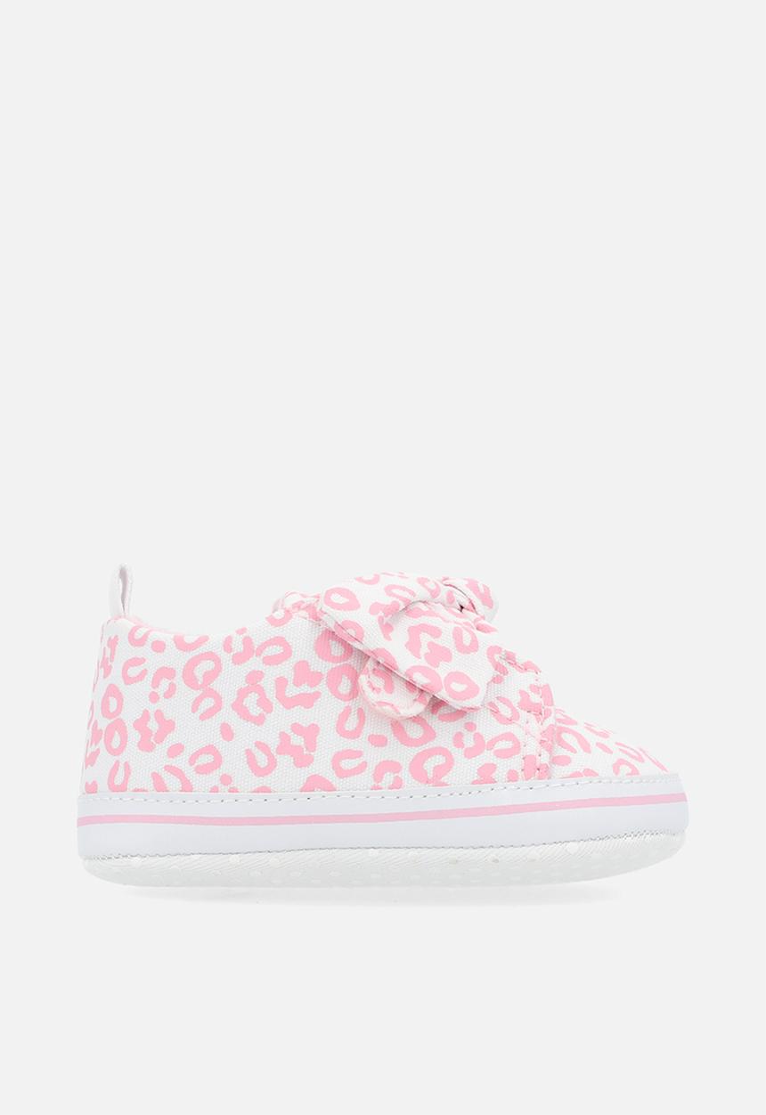 Pop Candy - Bowknot slip on sneakers - pink & white