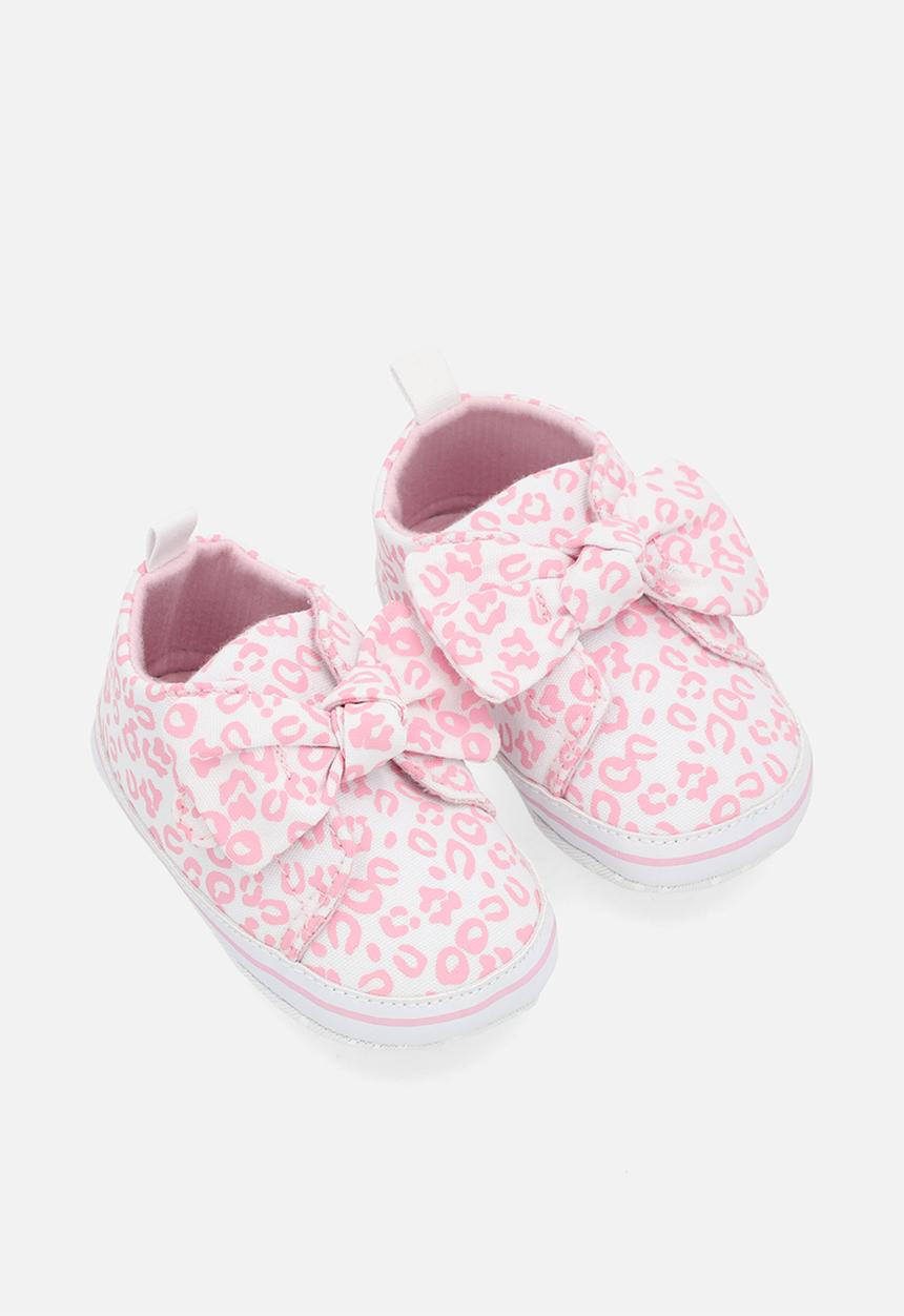 Pop Candy - Bowknot slip on sneakers - pink & white