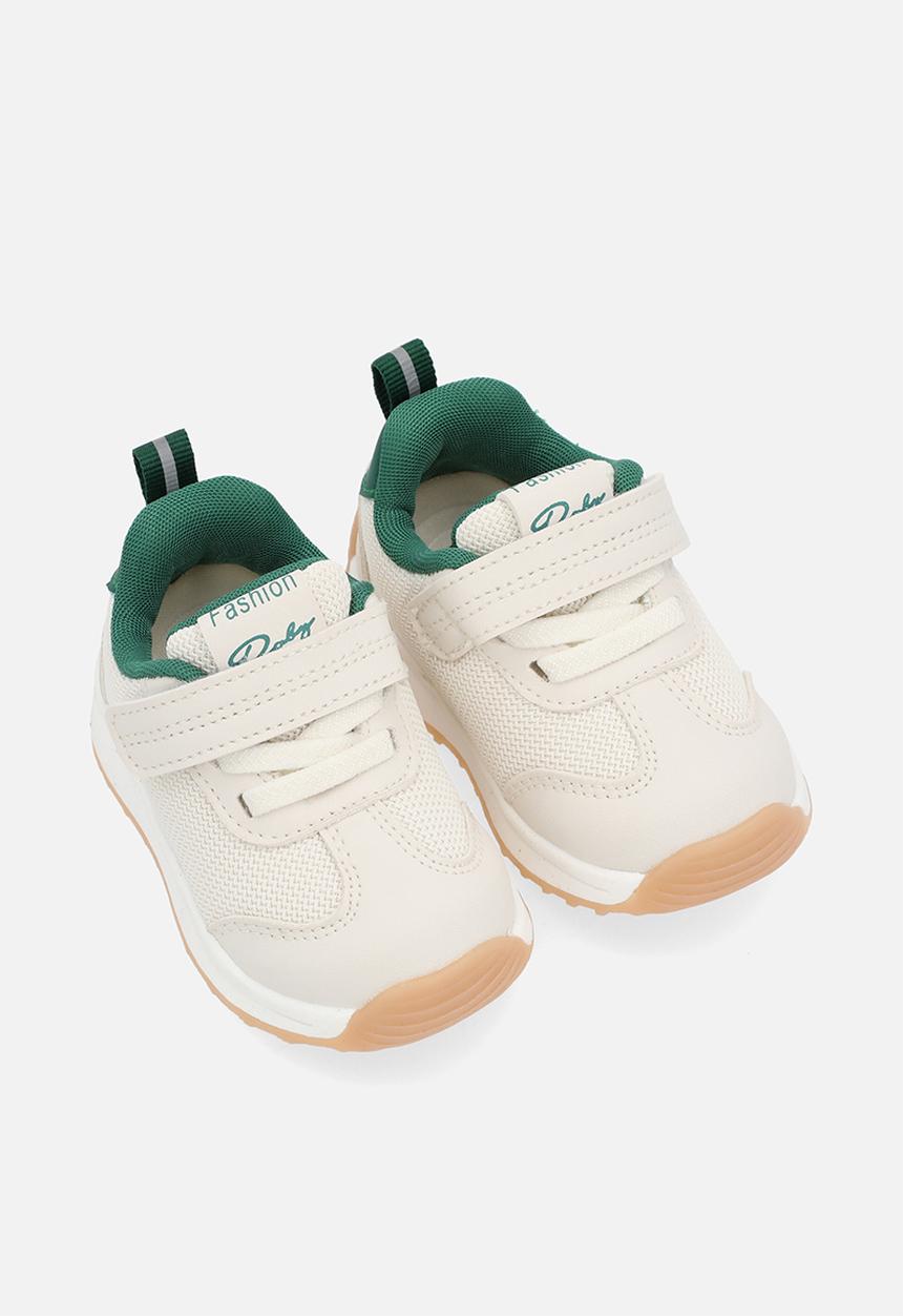 Pop Candy - Lace velcro strap sneakers - green & white