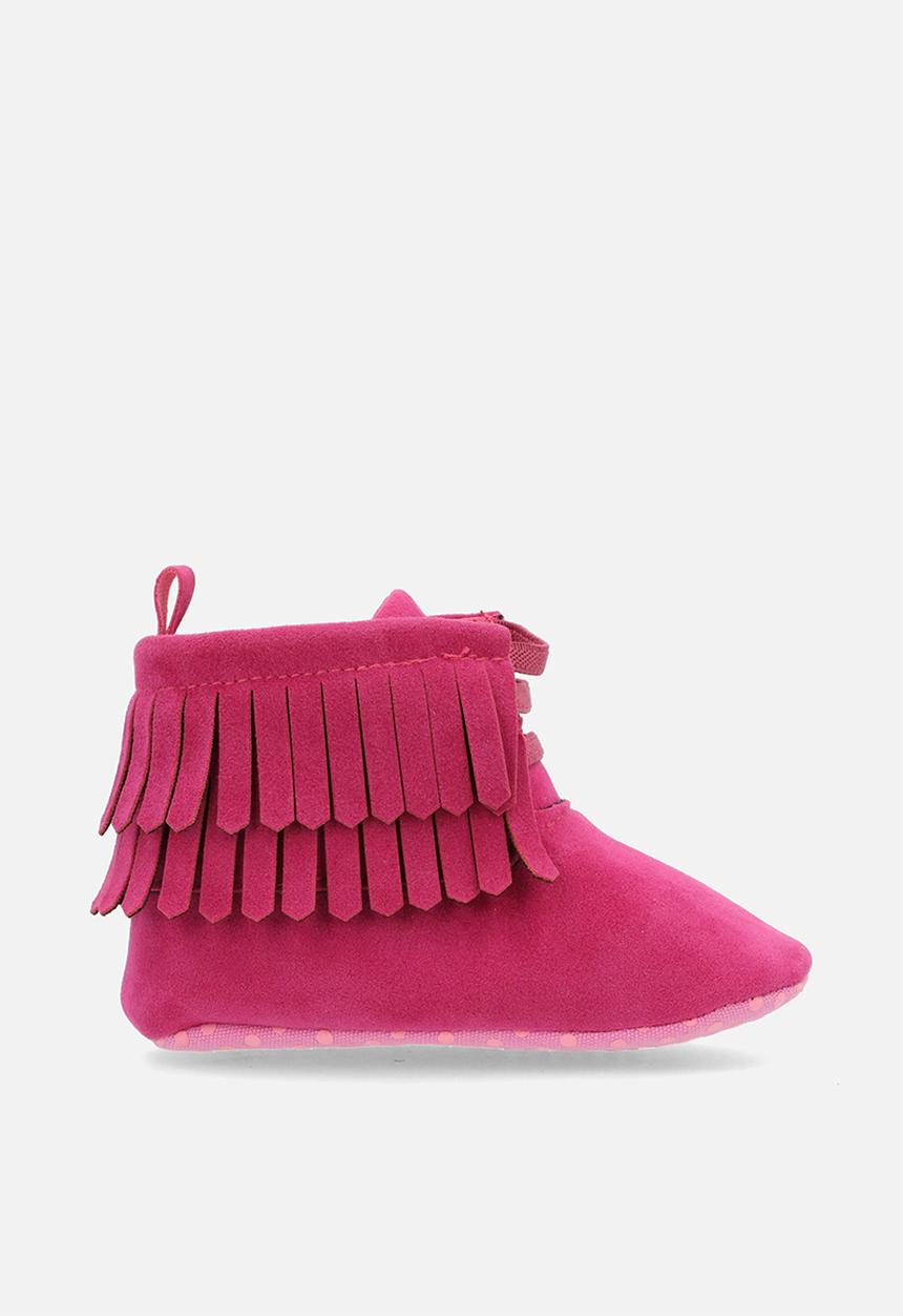 Pop Candy - Fringe booties - dark pink
