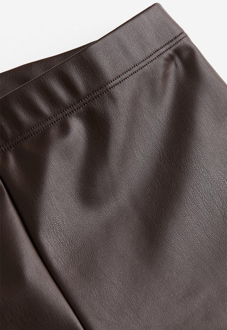 H&M - Coated leggings - dark brown