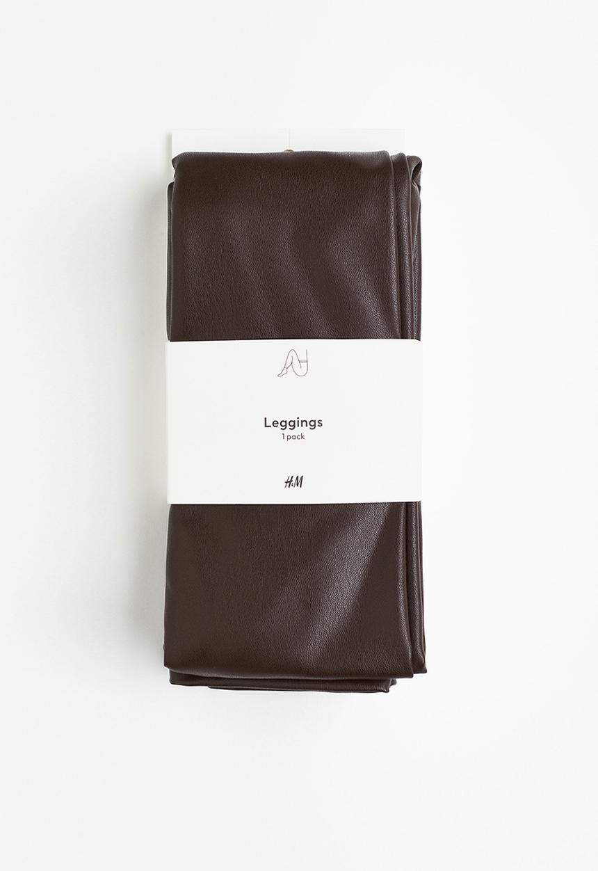 H&M - Coated leggings - dark brown