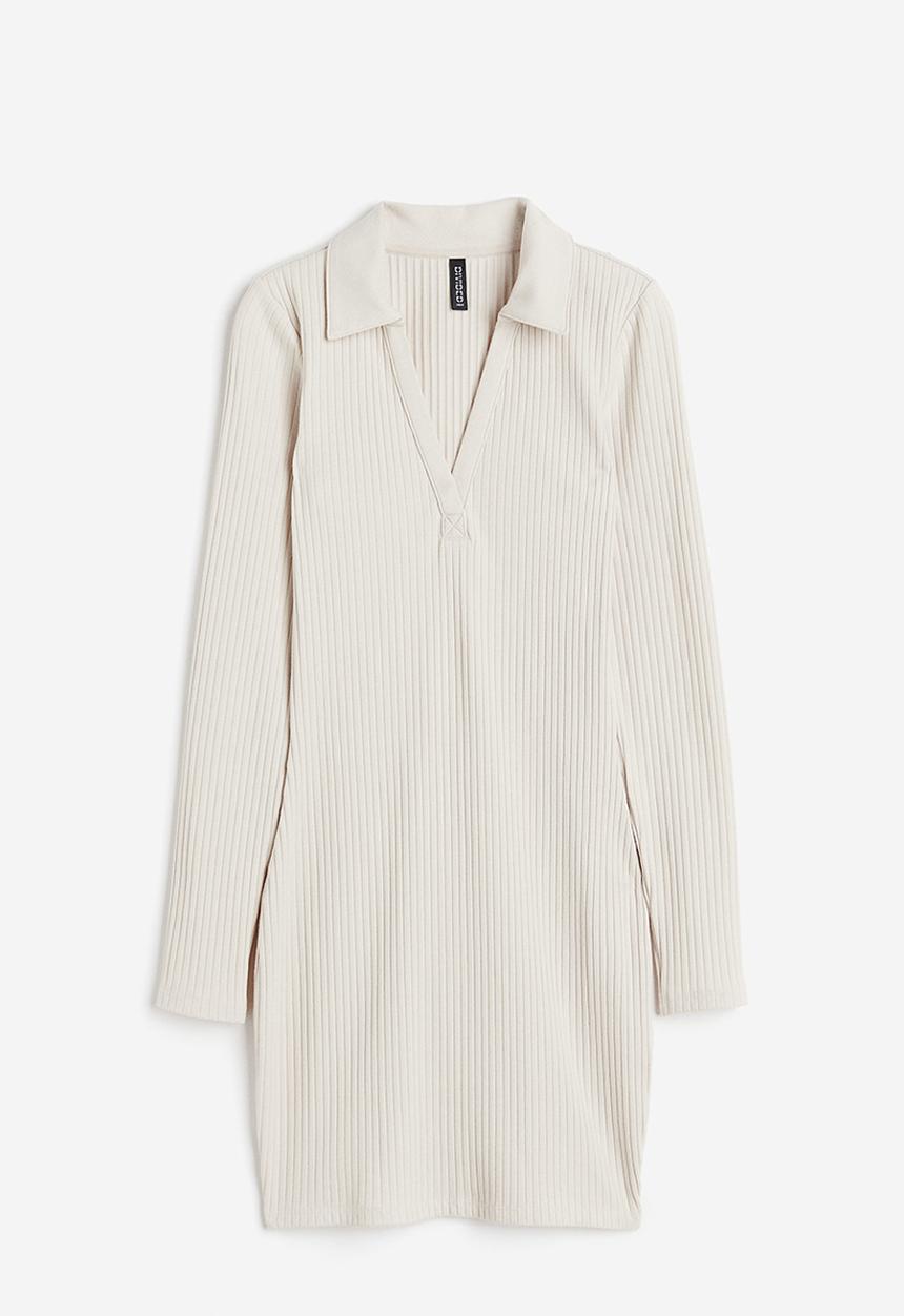 H&M - Collared bodycon dress - beige