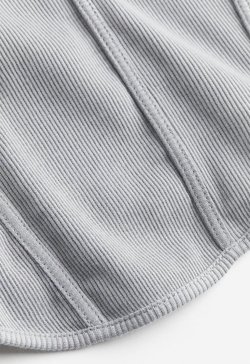 H&M - Corset-style ribbed top - light grey