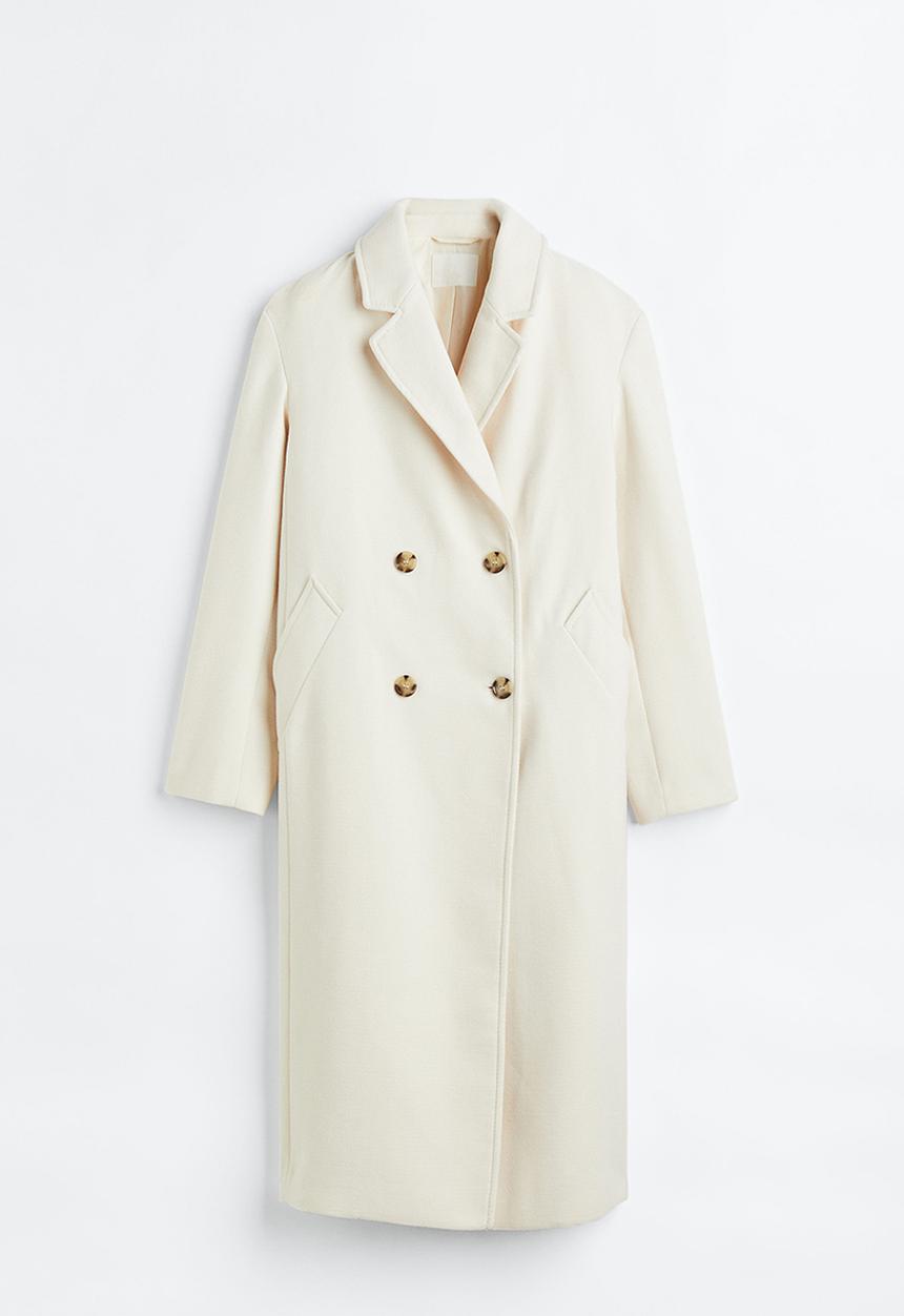 H&M - Double-breasted coat - cream