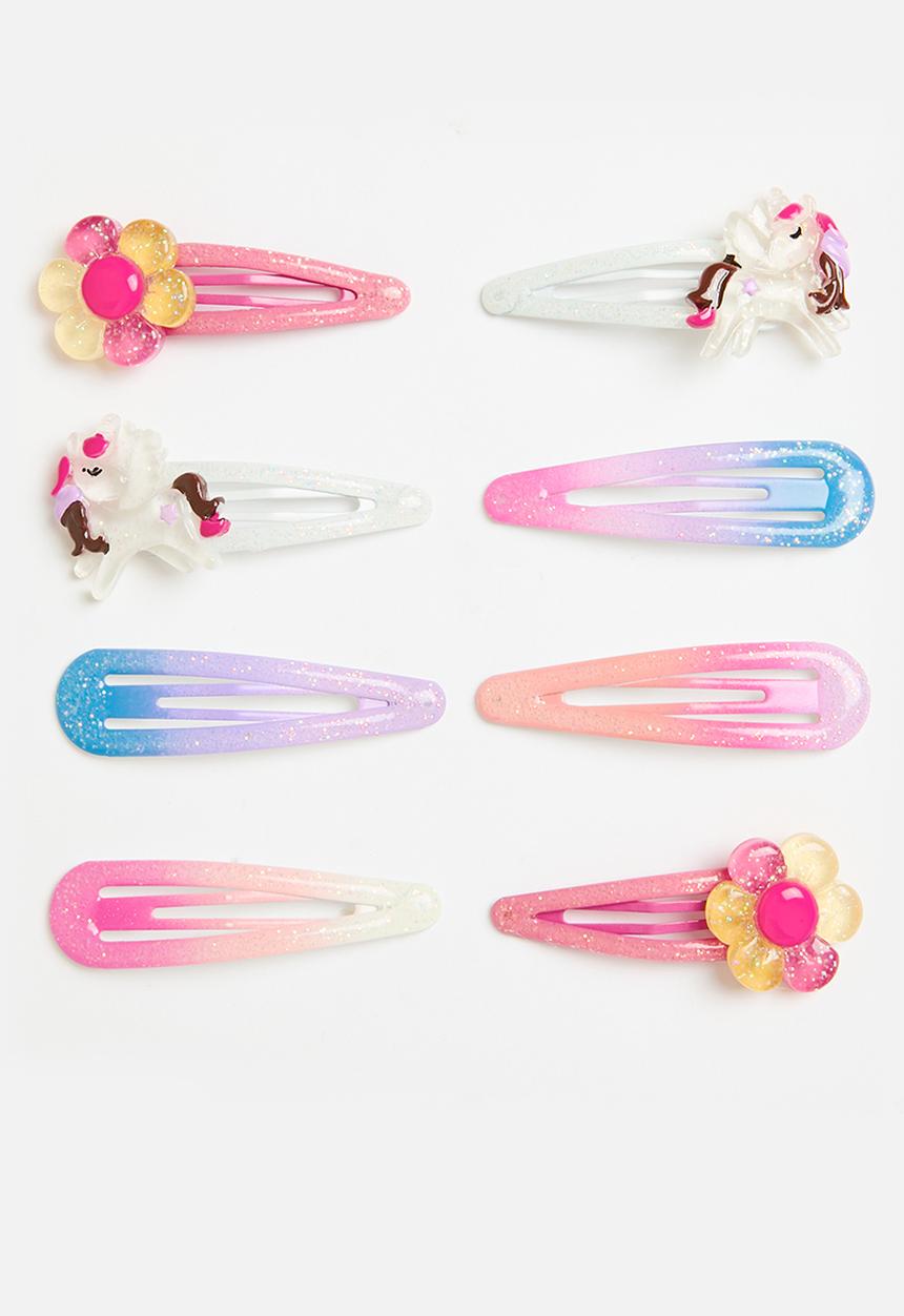 Cotton On - Kids snap clip pack - unicorns/flowers/ombre