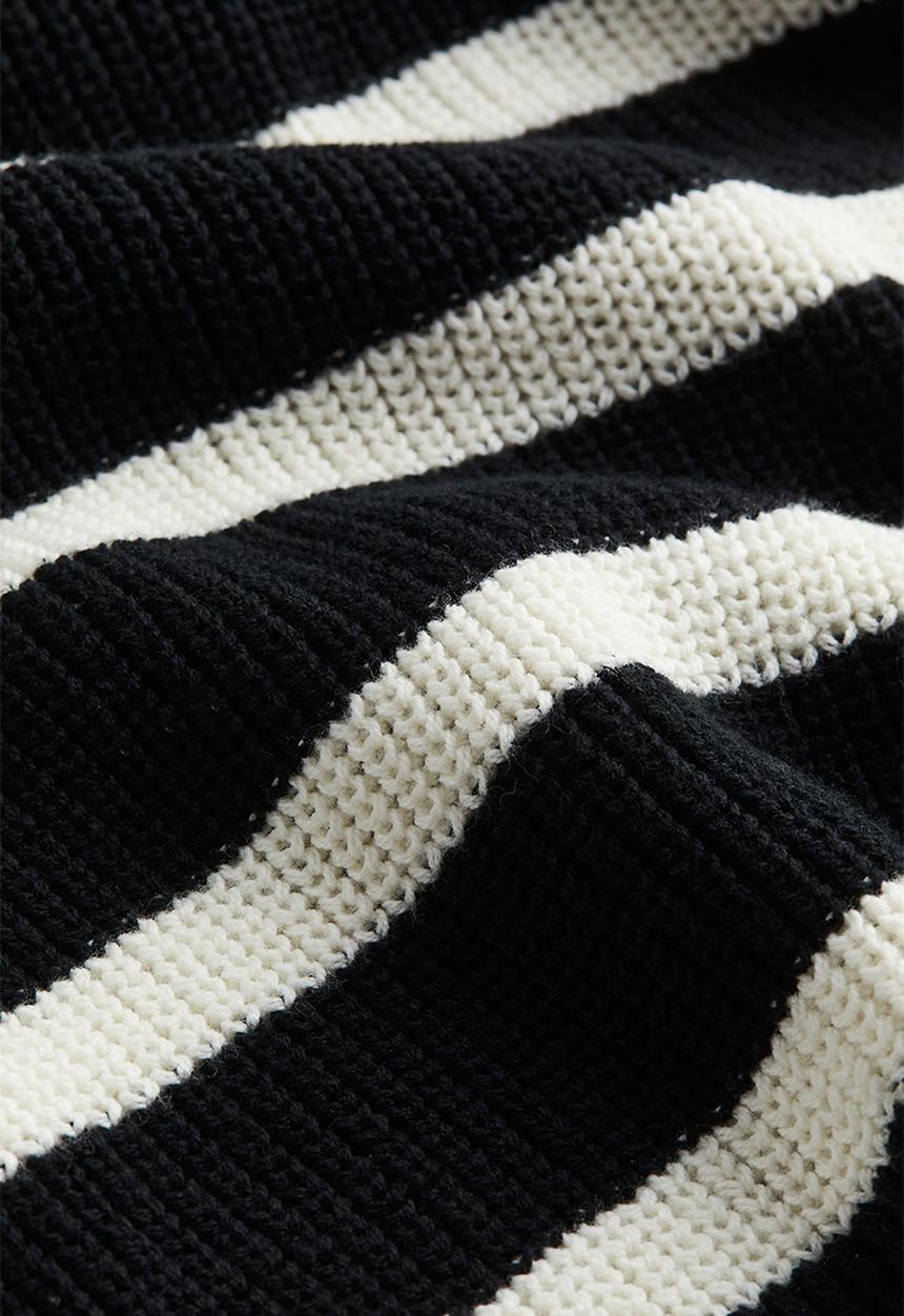 H&M - Rib-knit jumper - black striped