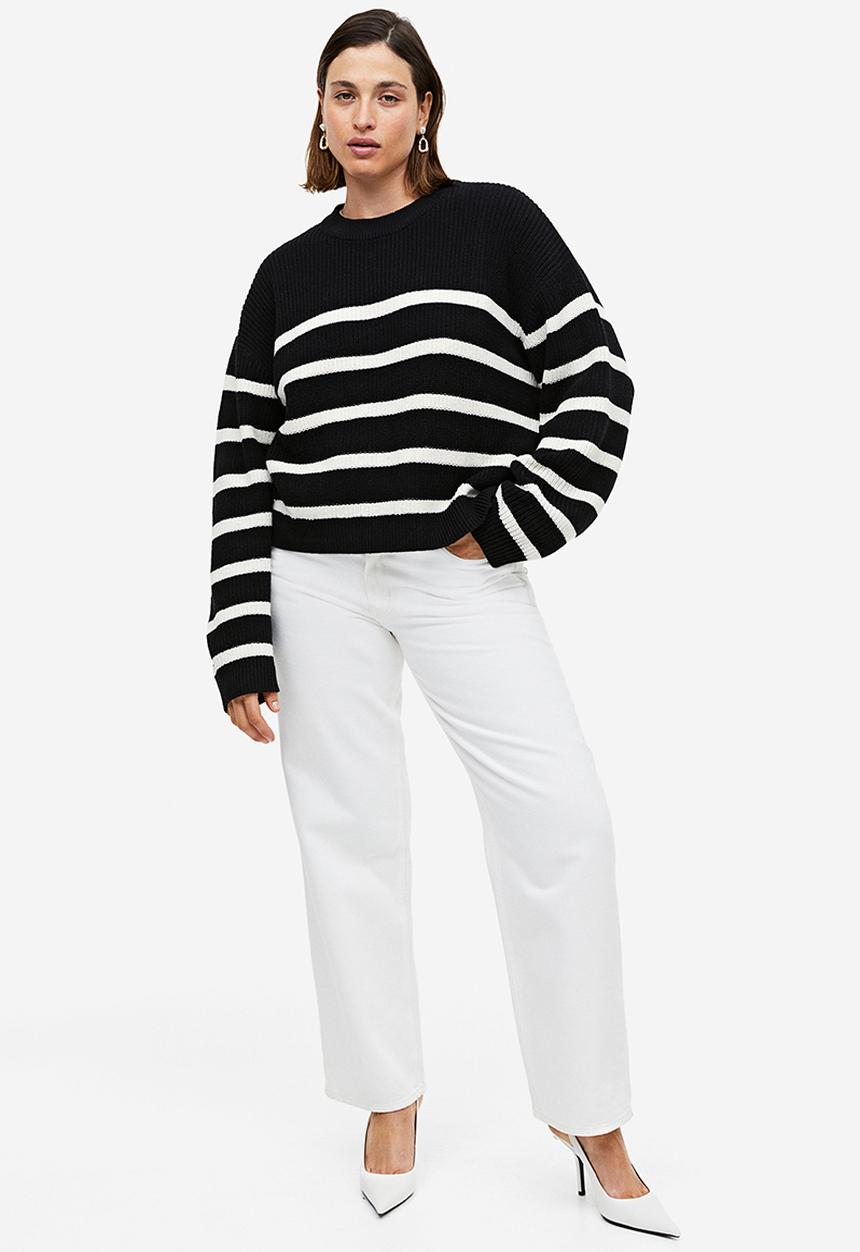 H&M - Rib-knit jumper - black striped