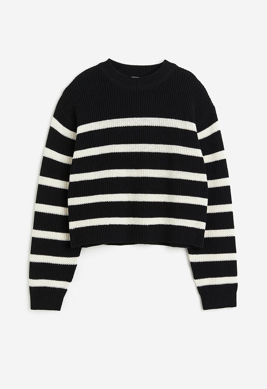 H&M - Rib-knit jumper - black striped
