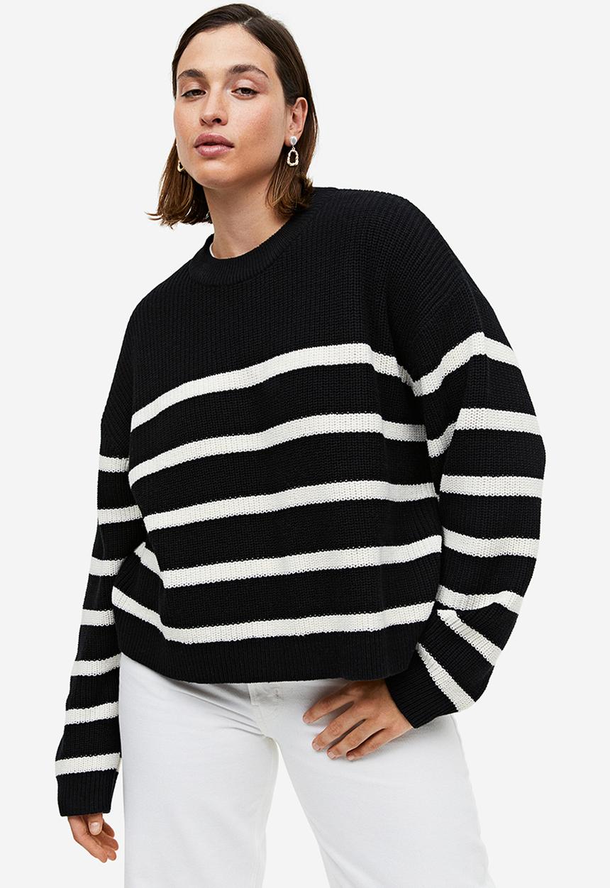 H&M - Rib-knit jumper - black striped