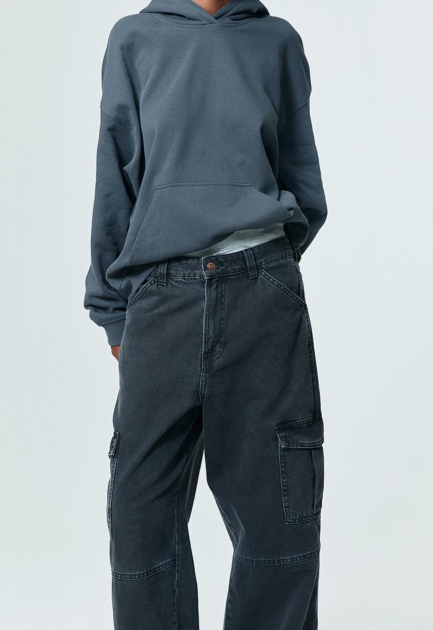 H&M - Denim cargo trousers - black