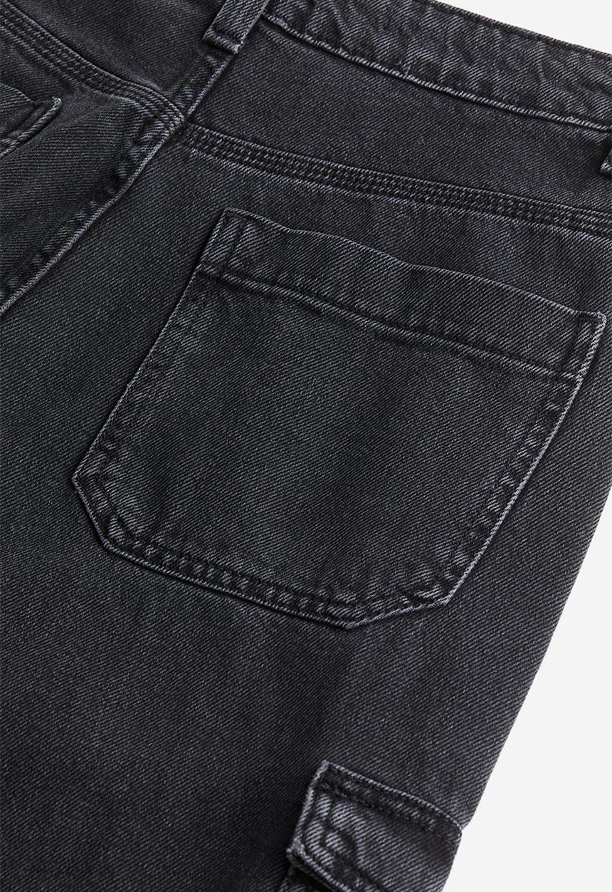 H&M - Denim cargo trousers - black