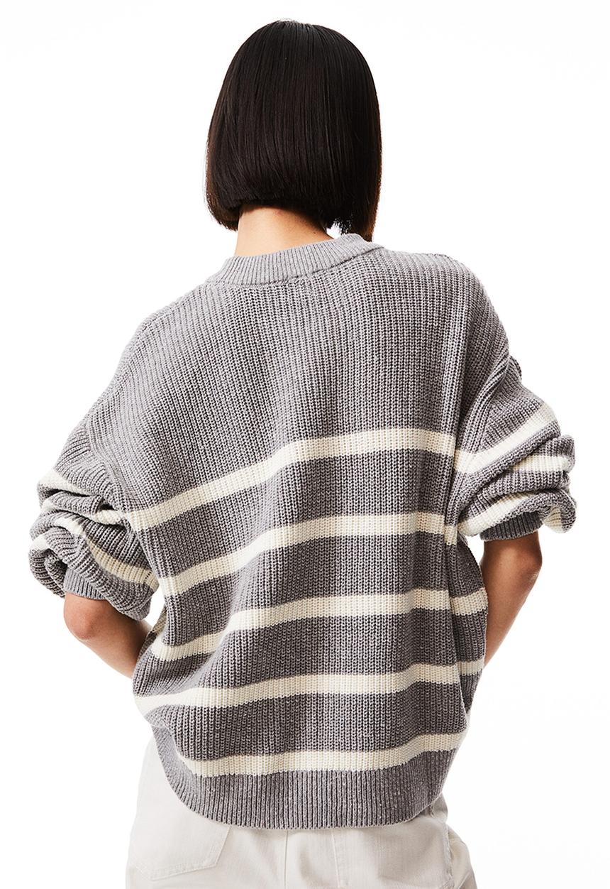 H&M - Rib-knit jumper - grey striped
