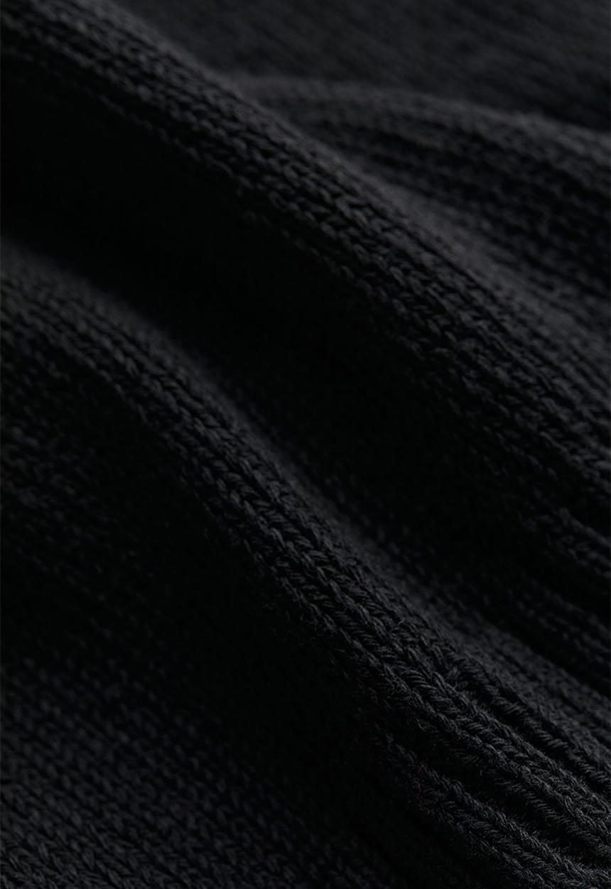 H&M - Knitted shoulder-pad top - black