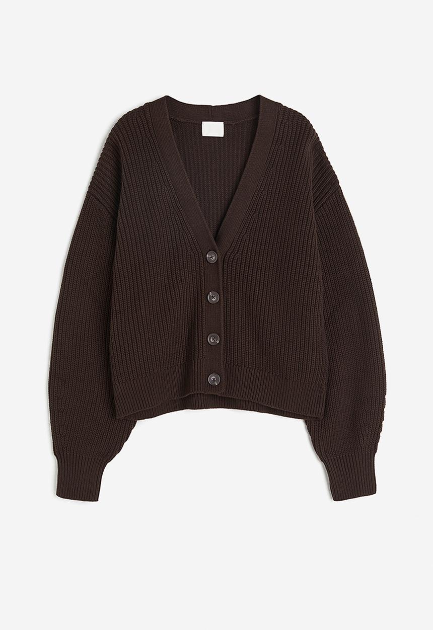 H&M - Rib-knit cardigan - brown