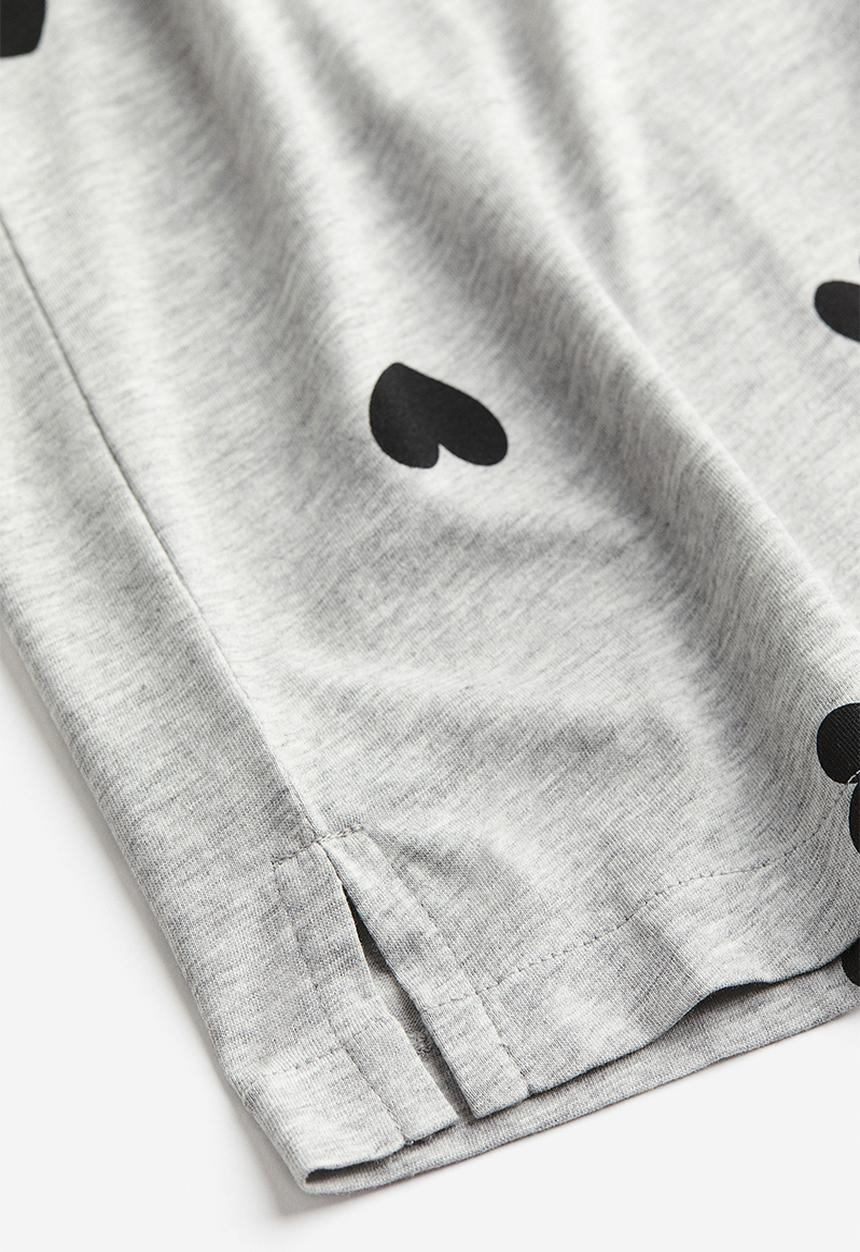 H&M - Jersey pyjamas - grey hearts
