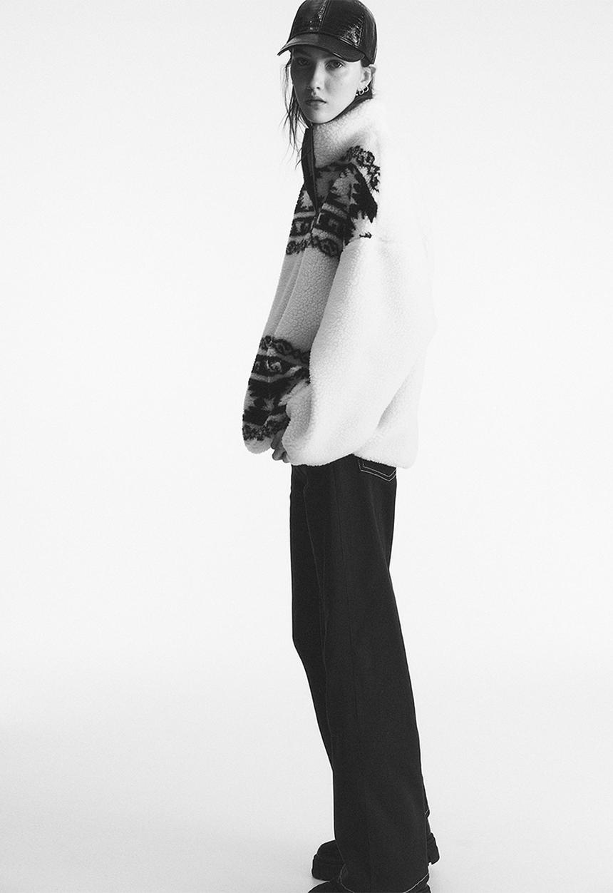 H&M - Wide twill trousers - black