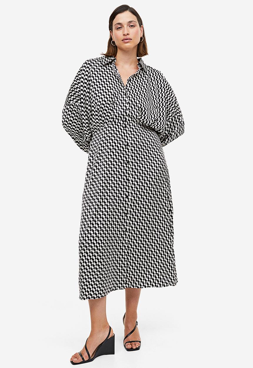 H&M - Shirt dress - black & white