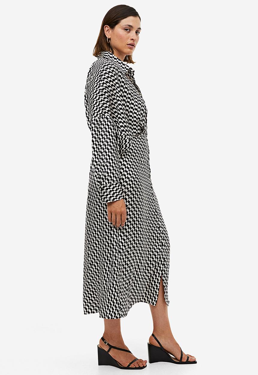 H&M - Shirt dress - black & white