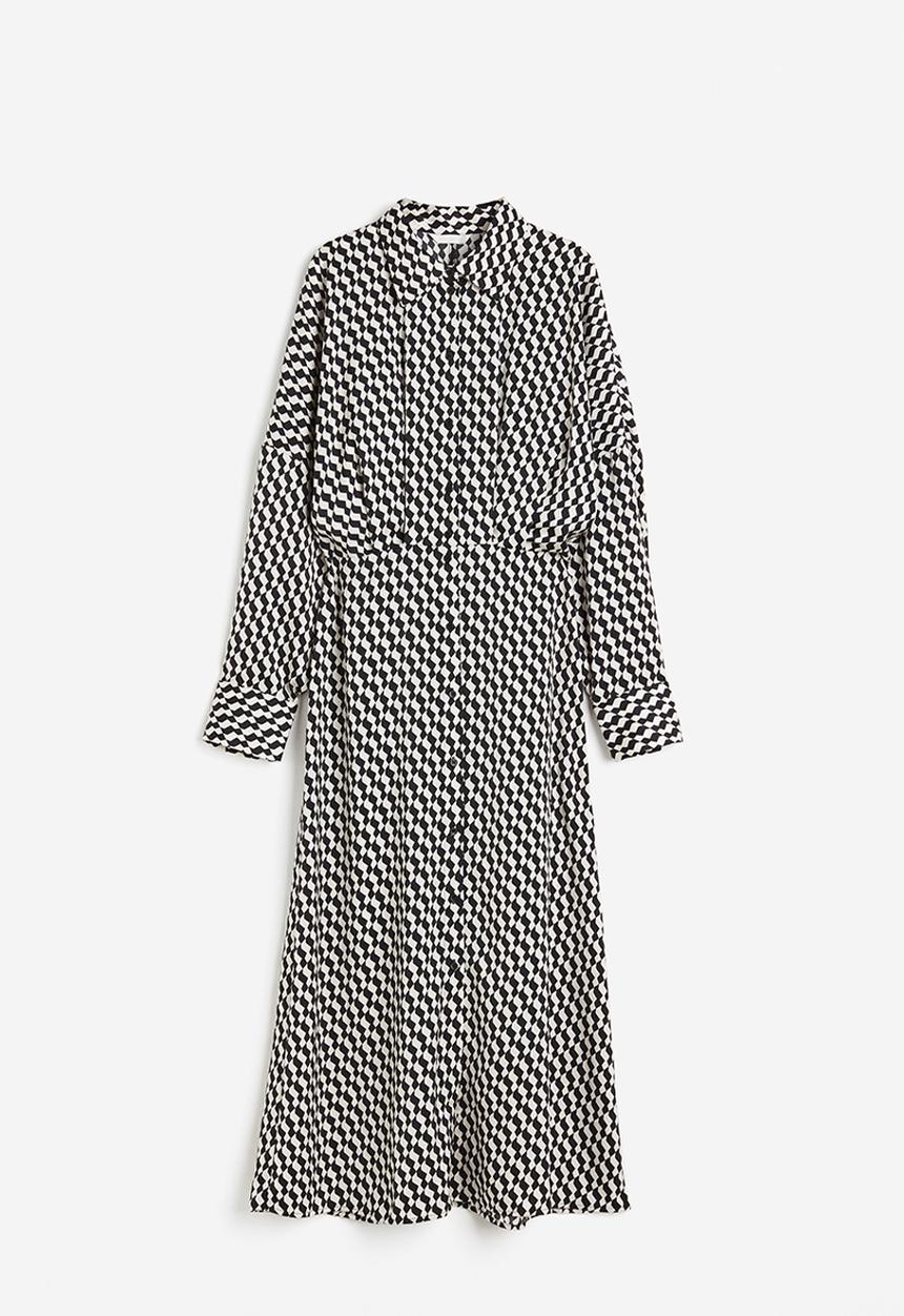 H&M - Shirt dress - black & white