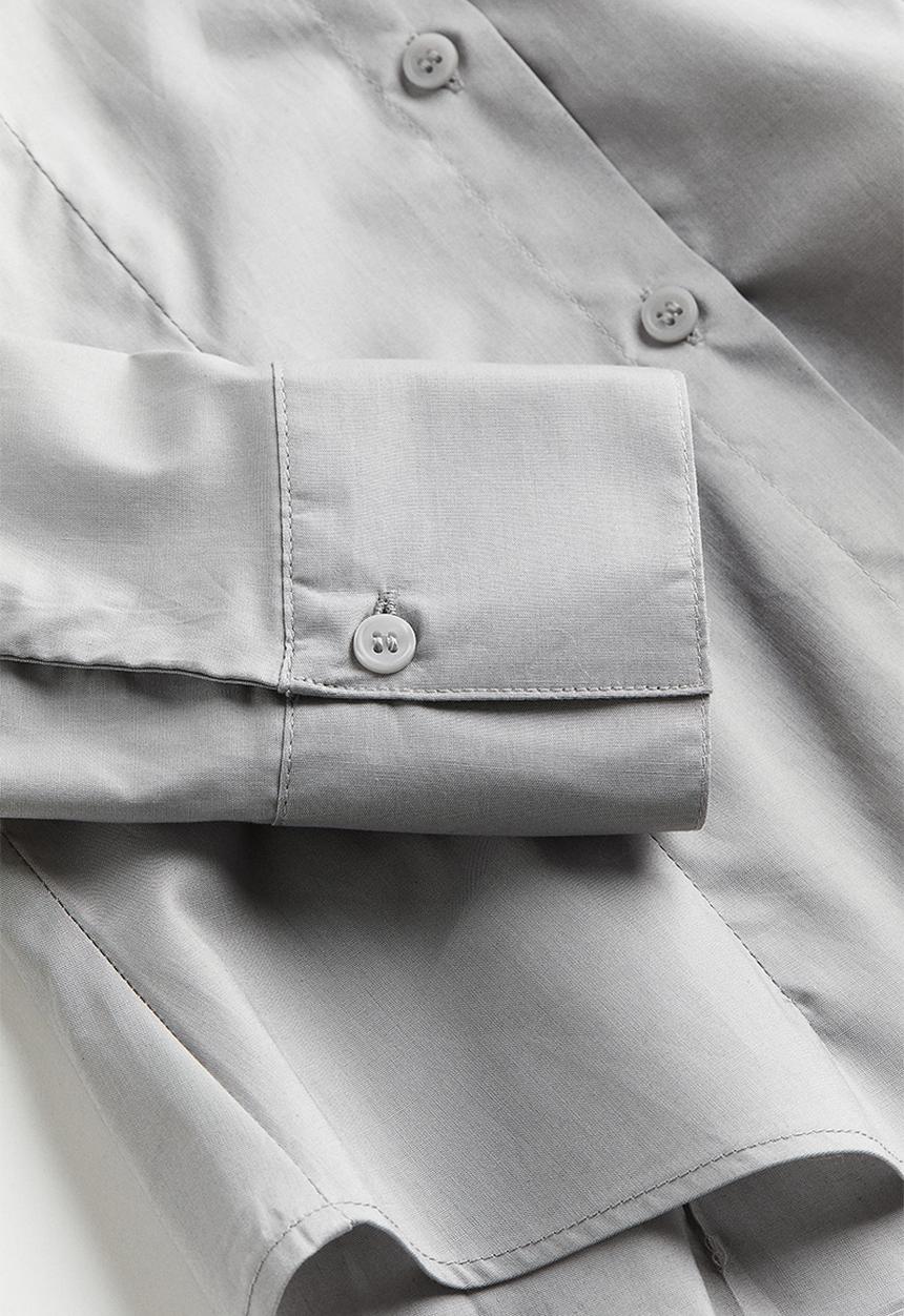 H&M - Fitted poplin shirt - grey